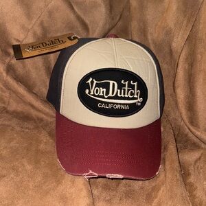 Von Dutch Cap with Burgundy and Beige